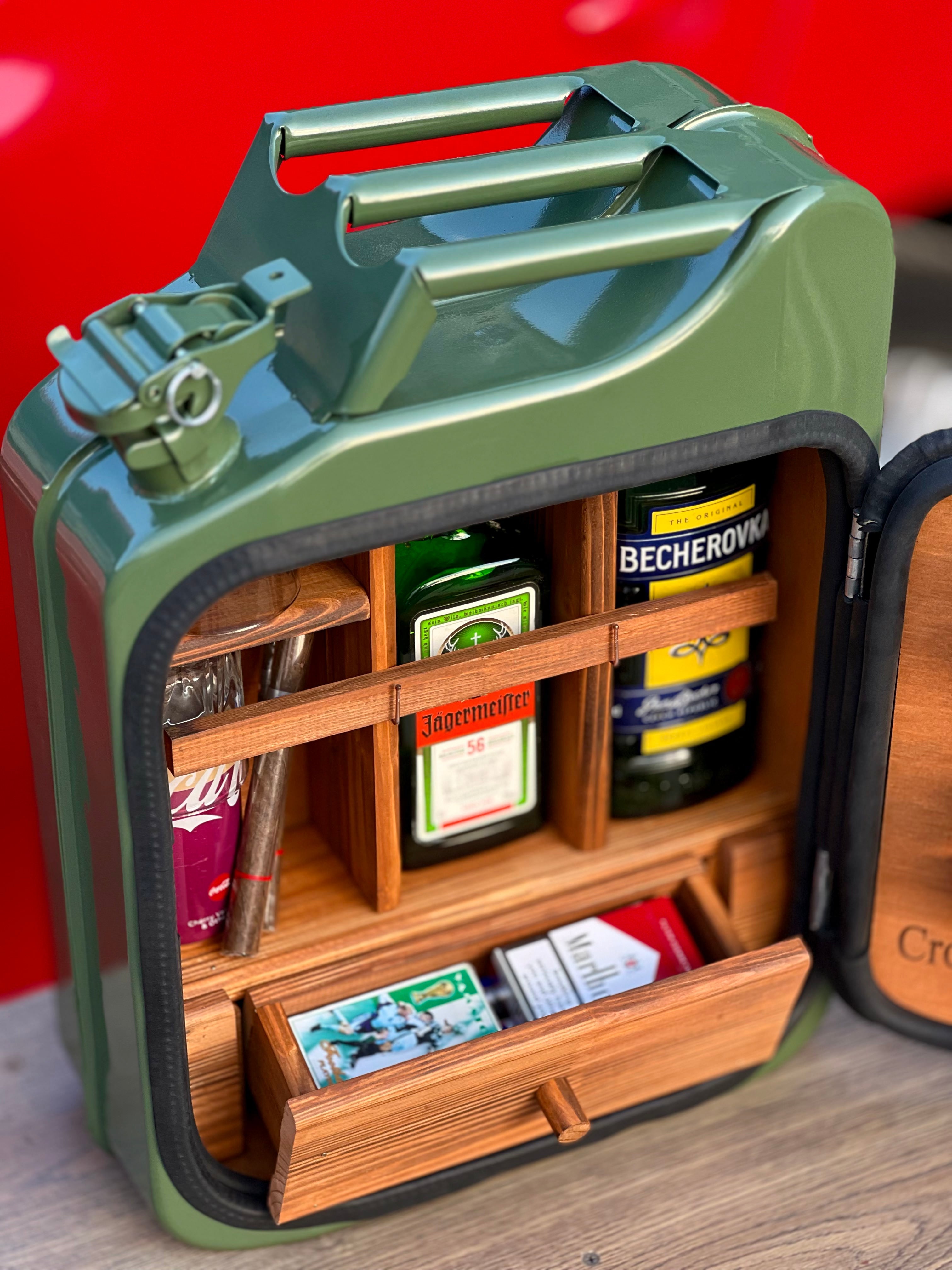 Customizable Liquor and Smoke Jerry Can Mini Bar