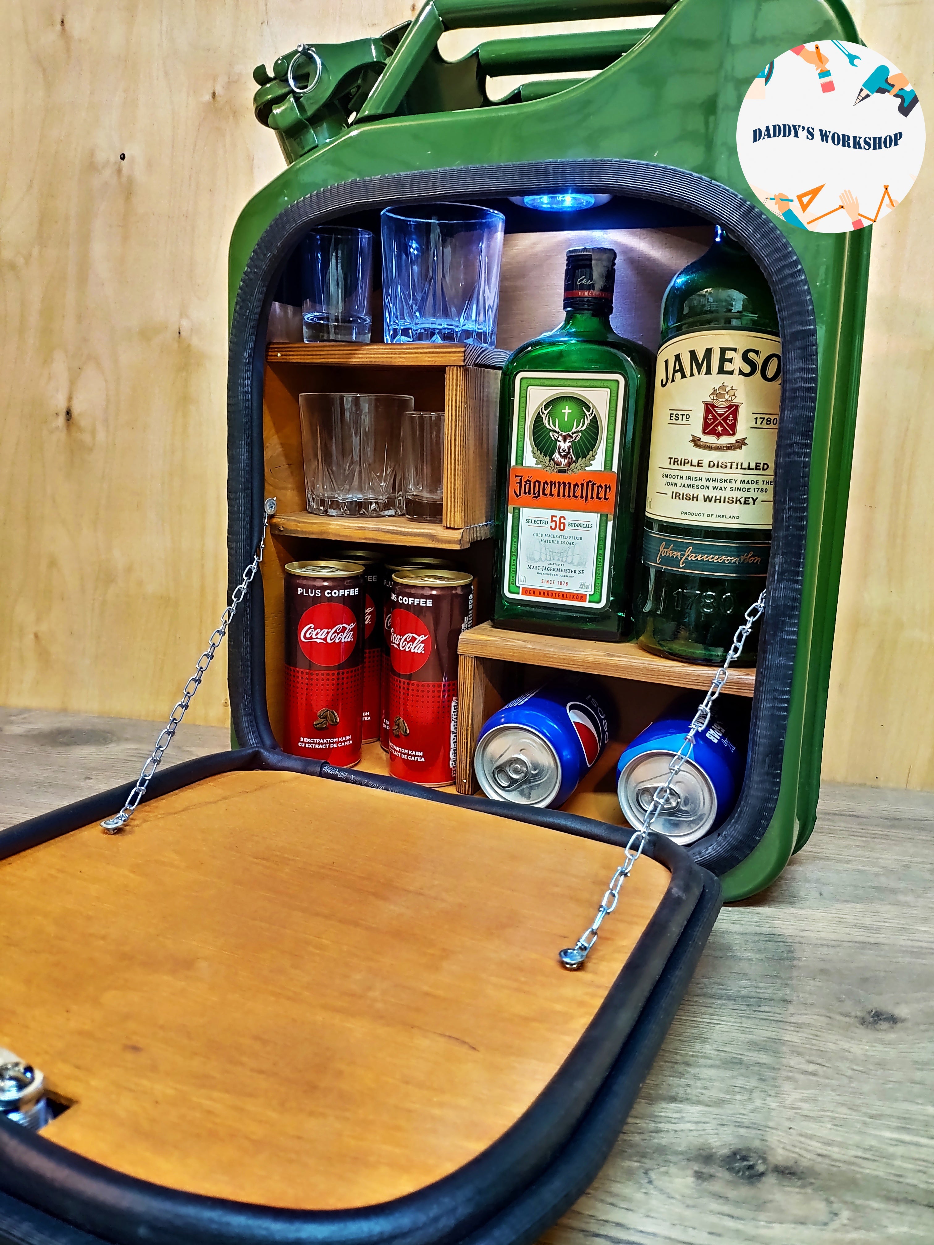 Customizable Liquor and Beverage Jerry Can Mini Bar